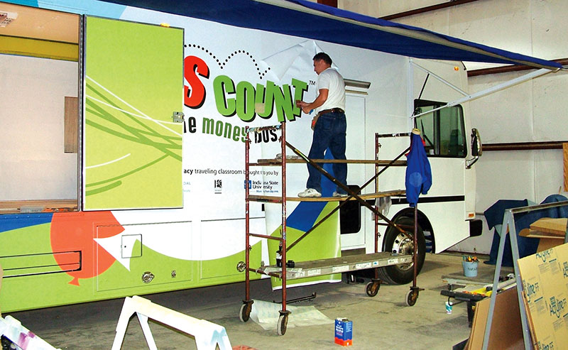 The Money Bus being prepared in 2006