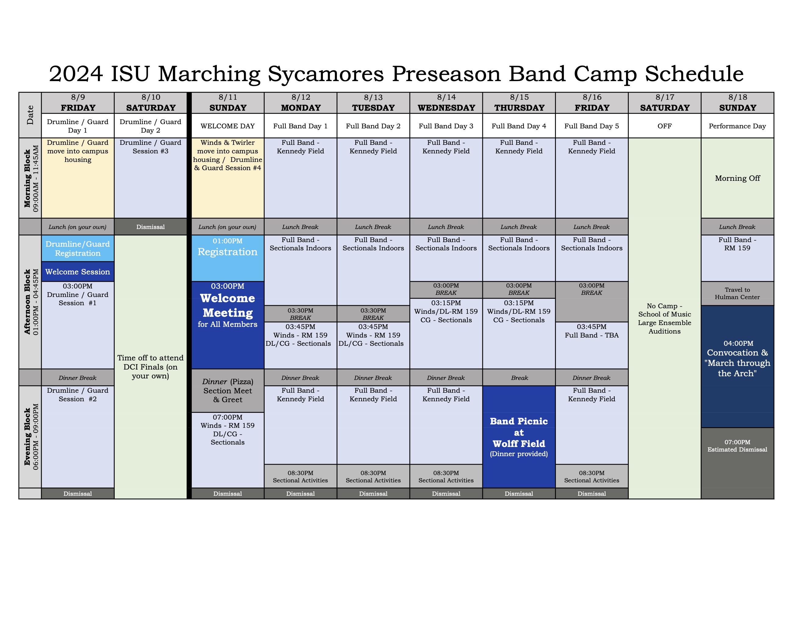 Camp Schedule 2