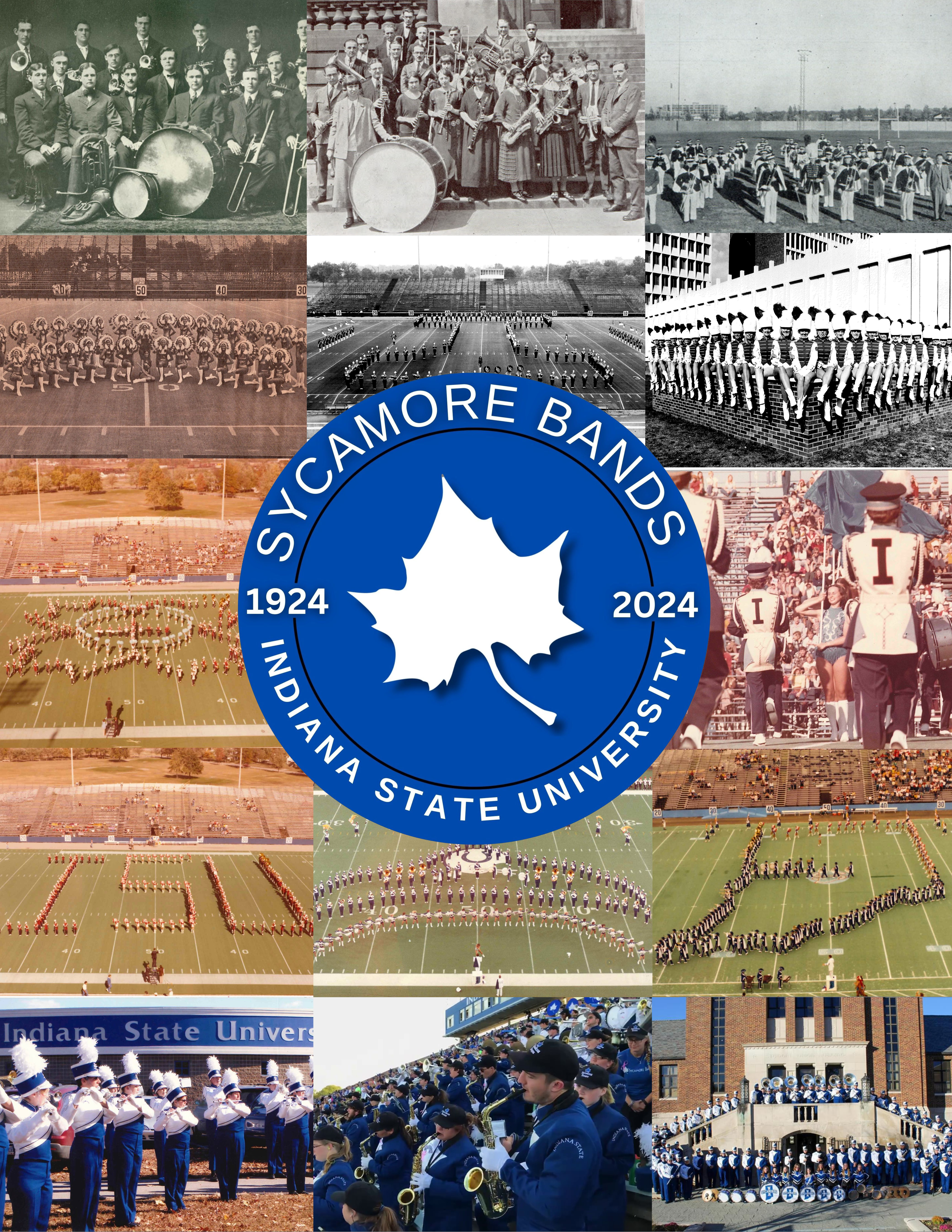Indiana State University Marching Sycamores Centennial Graphic for 2024