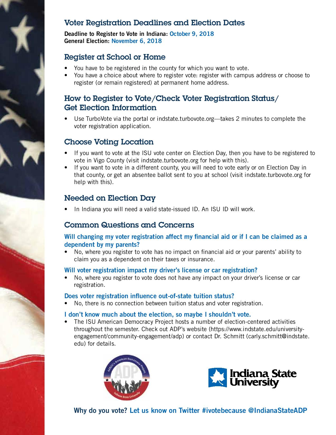 Voter Information Indiana State University 7253