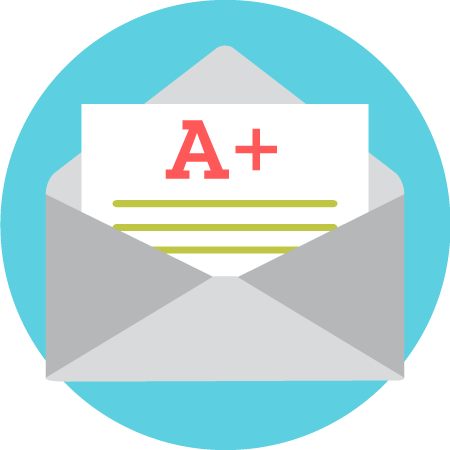 grade in envelope icon